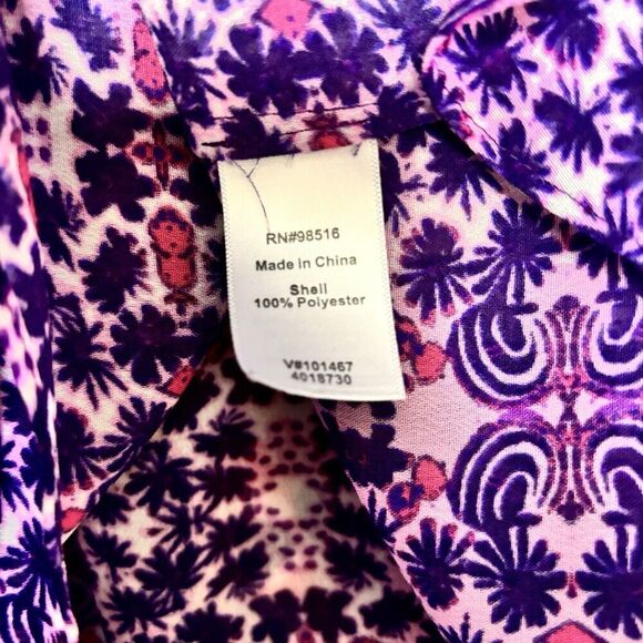 Coldwater Creek Top Women Large 14 Multicolor Paisley Print Sheer Popover Blouse - Picture 8 of 9